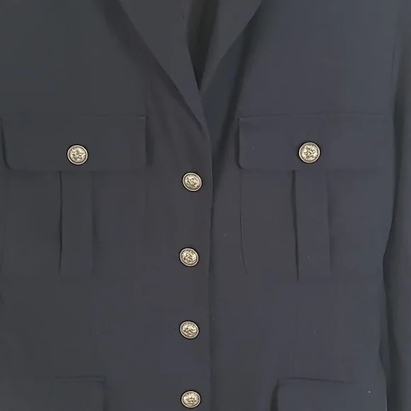 Adrienne Vittadini Vintage Military Style Vlazer 100/% Wool Size 6 - Picture 2 of 9